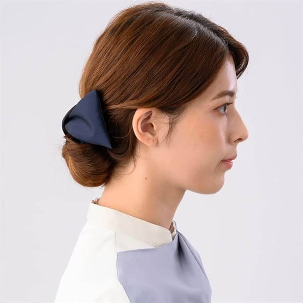 コンプレックスビズ ツイストスクエアシュシュ　ブラウン×グレー コンプレックスビズ ツイストスクエアシュシュ ブラウン×グレー