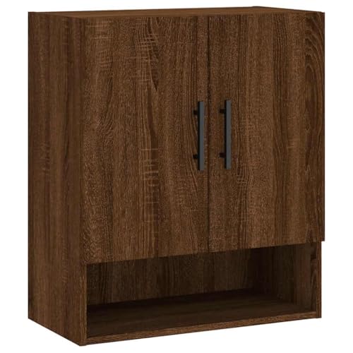 vidaXL Wandschrank, Hängeschrank mit viel Stauraum, Wandmontage Badschrank Medizinschrank, Aufbewahrungsschrank für Wohnzimmer, Braun Eichen Optik Holzwerkstoff