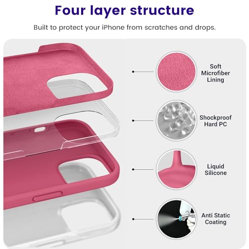 Coque iPhone 15 Plus antichoc résolvant les risques de casse en silicone rose - 3