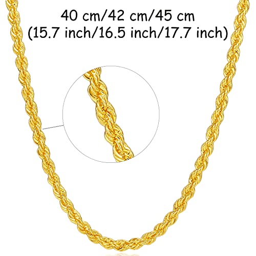 24K Solid Gold Necklace for Women, Real Pure Gold Jewelry Dainty Oval Clip Link Chain Necklace M Hook Eye Clasp for Men Girlfriend2