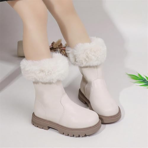 Girls Winter Boots Fashion Faux Fur Dress Shoes Warm Fur Lining Non-Slip Ankle Boots PU Leather Waterproof Boots3