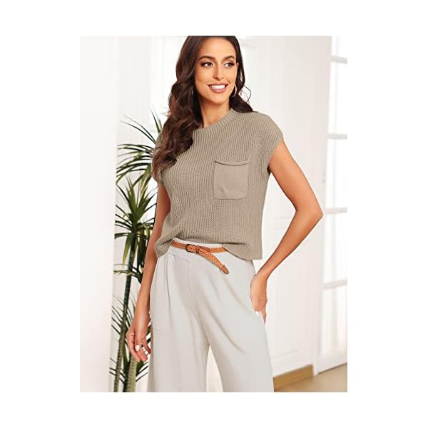 LILLUSORY Womens Fall Fashion 2023 Outfits Clothes Casual Summer Two 2 Piece Matching Lounge Sets Cute Sweatsuits Trendy Airport Outfits Cozy Knit Oversized Sweater Top Loungewear Pants Clothing - Image 4