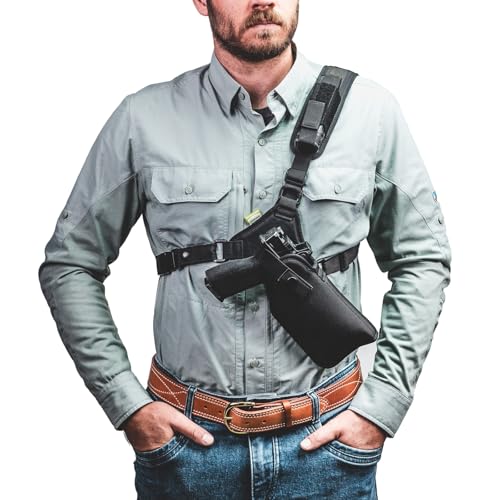 DIAMOND D OUTDOORS - Denali Light Chest Holster for SEMI-AUTO Pistols w/Tactical Light/Laser - up to 6”