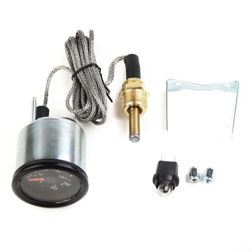 Mechanischer Wassertemperaturmessgerät Zeiger Typ 2 Zoll 52 mm mit Sensor, Dual-Temperaturanzeige in Celsius und Fahrenheit, für 12 V Fahrzeuge, Sensorgewinde NPT 1/2 Mechanischer Wassertemperaturmessgerät Zeiger Typ 2 Zoll 52 mm mit Sensor, Dual-Temperaturanzeige in Celsius und Fahrenheit, für 12 V Fahrzeuge, Sensorgewinde NPT 1/2