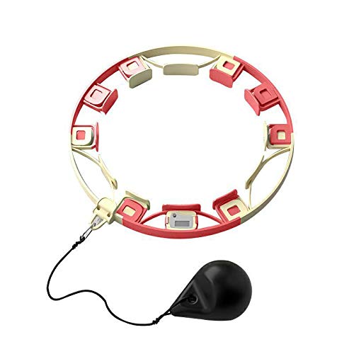 Smart Hula Hoop,Spinning Aros de fitness con conteo automático,Desmontable Hula Hoop no Deja Caer artefacto de pérdida de Peso de Yoga Hula Hoop Equipo Deportivo Adecuado para Adultos y niños(Rojo)