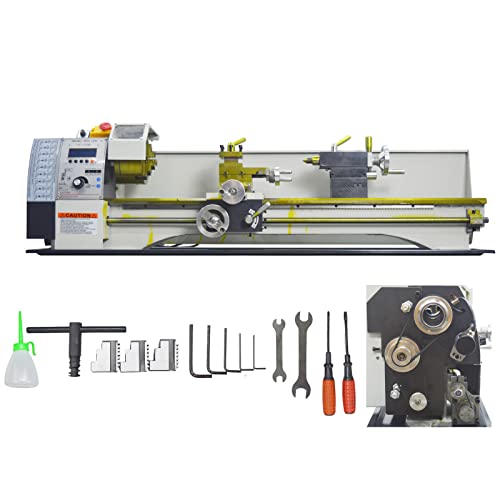 INTSUPERMAI Mini Metal Lathe Imperial/Metric Benchtop Lathe 8