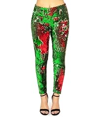 High Waisted Reversible Sequin (Red Green)