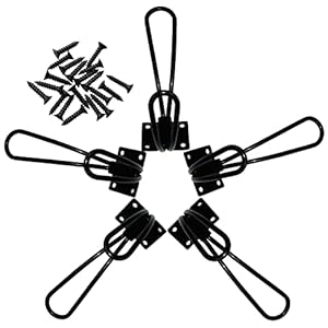 YMAISS 5 Packs of Rustic Heavy Duty Double Coat Hooks,Vintage Wall Mounted Hangers,Metal Decorative Entryway Hat Hook Black Big, Farmhouse Shabby Chic Hanging Look with Screws Included YMAISS 5 Packs of Rustic Heavy Duty Double Coat HooksVintage Wall Mounted HangersMetal Decorative Entryway Hat Hook Black Big Farmhouse Shabby Chic Hanging Look with Screws Included