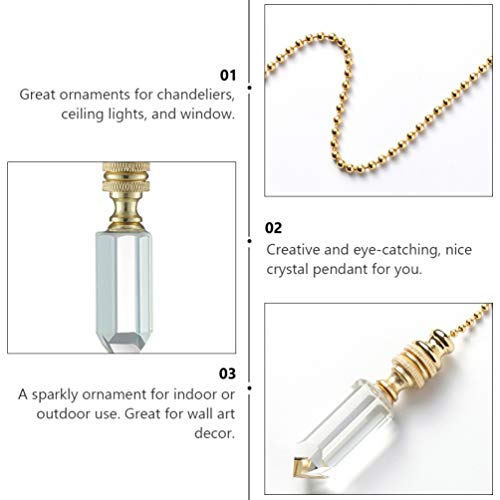 Lurrose 2 Pcs Pingente de Cristal Pingente Extensão de Corrente de Puxar Ventilador de Teto para Lus