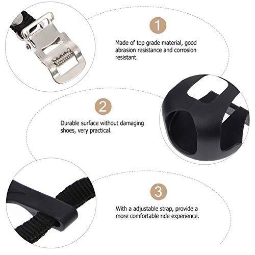BESPORTBLE Pedais da Bicicleta Com Clips Dedo Do Pé Gaiola E Tiras De Fitness Exercício Spin Bike Pe