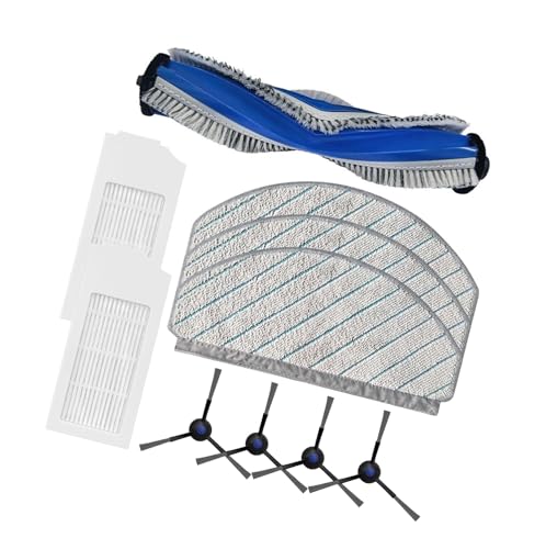 For ECOVACS N20/N20 PLUS/N20 PRO PLUS,Main Side Brush Mop Cloth Kit, Vacuum Cleaner Accessories Include Main Brush Mop Cloth Side Brush(A)