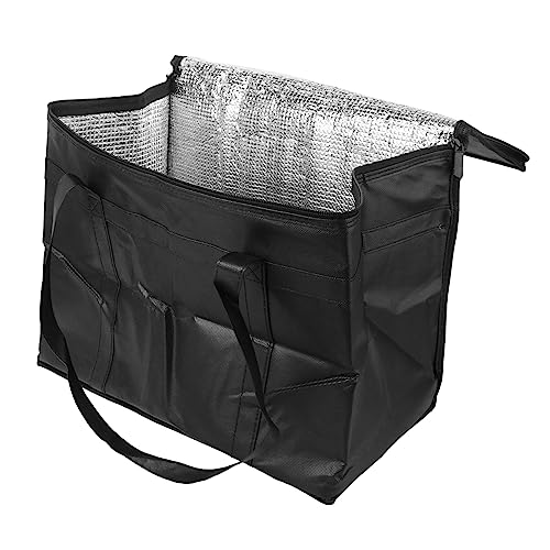 HOODANCOS Bolsa Térmica Aislada Reutilizable con Cierre Tote de para Alimentos para Picnic y Coche Aislante y Resistente al Agua Color Negro