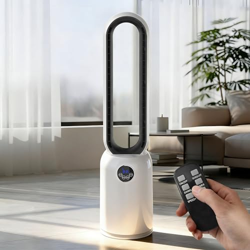 MOMOKOVA Bladeless Tower Fan for Bedroom, Powerful 26ft/s Airflow, 24
