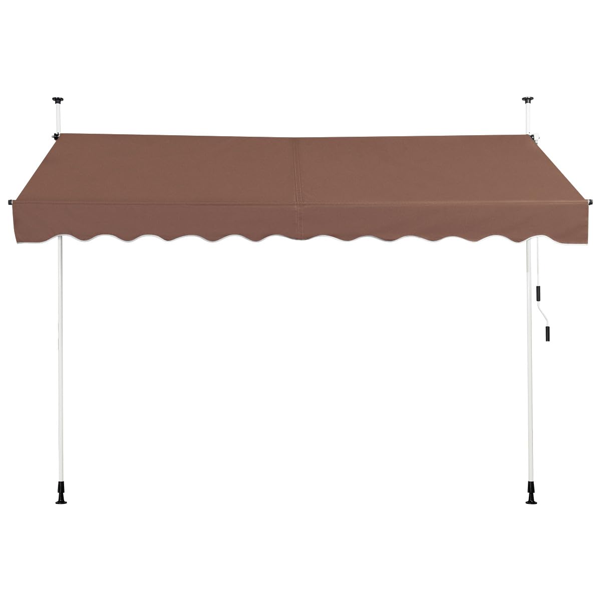 HOMASIS Tende da Sole per Esterno Estensibili, Protezione Solare Regolabile in Altezza, Tenda da Balcone senza Foratura, Tendalino Parasole con Manovella (Marrone, 3 M)