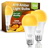 Eastiya Amber Light Bulbs for Sleep: 9W Amber Warm...