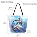 ZzWwR Fashion Extra Large Shoulder Tote Bag, Ocean Wave Swimming Sea Turtles Canvas Durable Daily Weekender Handle Bag Ideal for Gym Picnic Yoga Beach Travel Kitchen Market Grocery Shopping