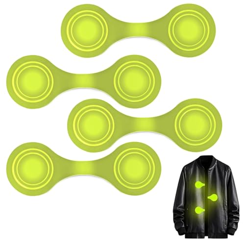 Forevat Magnetische Reflektoren, 4 Stück Reflektoren Anhänger, Reflektierende Ansteckmagnete, Sicherheits Reflektor für Rucksack, Kleidung, Kinderwagen, Joggen, Fahrrad