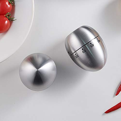 U/S Egg Kitchen Timer Cute Manual,Stainless Steel Metal Mechanical Visual Countdown Cooking Timer With Loud Alarm For Kids Cooking Tools #TOP4