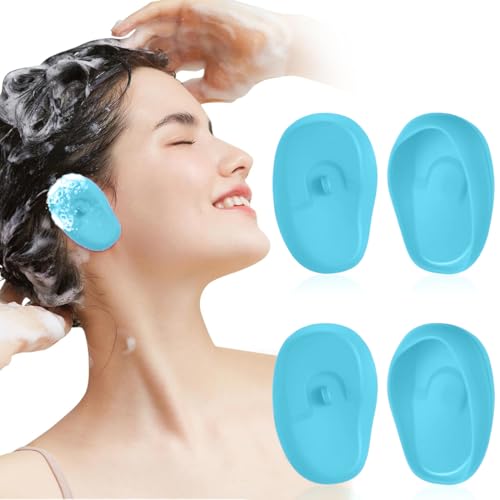 VisageVitalit Hairdressing Ear Protectors, 4 Stück Ohrenschutz Duschen, Ohrenschützer Damen, für Duschen, Baden, Zuhause, Salon (Blau)