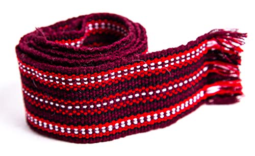 Ukrainian hand woven homespun Hutsul Belt Dark Red KRAYKA 7 cm for Vyshyvanka