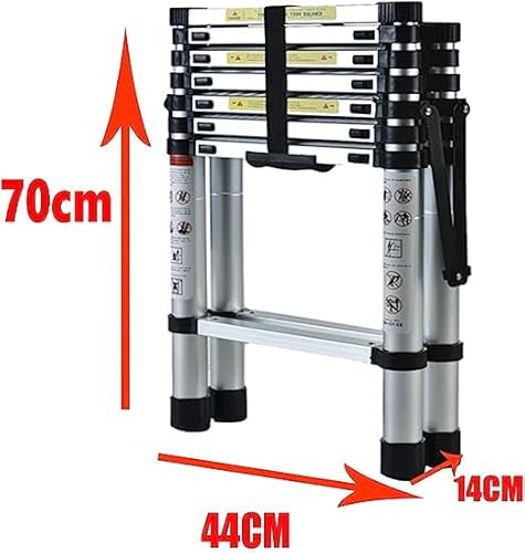 Qimu Extension Step Ladder 6+7 Step(6.6ft + 7.5ft) Aluminum Herringbone A-Frame Telescoping Lightweight Portable Multi-Purpose Telescopic Anti-Slip 330lbs Load Capacity - Image 7