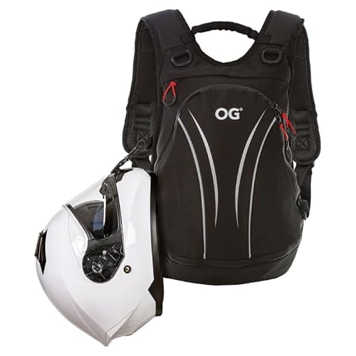 OG Online&Go Sac à dos Moto Léger Noir 20L-30L, Courroie Casque, Sac pour Casque, Sac à dos Cyclisme, Antivol, Imperméable, Portable, Réfléchissant