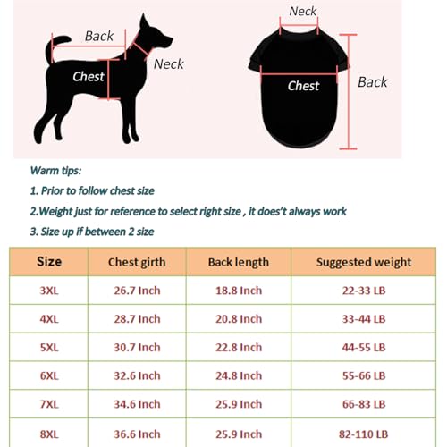 ANIAC Camiseta de verão grande para cães meninas meninos vermelho branco listrado algodão camiseta r