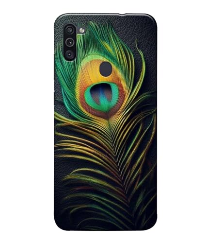 Image of Peacock Feather Mor Pankh Printed Hard Back Case Cover Compatible for Samsung Galaxy M12 / Samsung F12 / Samsung A12 (Multicolor) - D1671