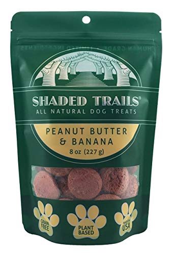 Shaded Trails All Natural Crunchy Dog Treats 8 oz - Vegan & Grain Free (Peanut Butter & Banana)