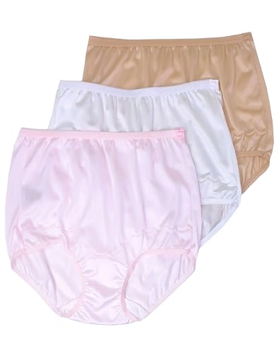 Image of Dixie Belle Women's Underwear Nylon Brief High Waist Scallop Trim 3-Pack 719
