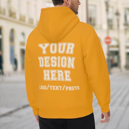Sudadera con capucha personalizada para hombre y mujer en color amarillo talla L 2