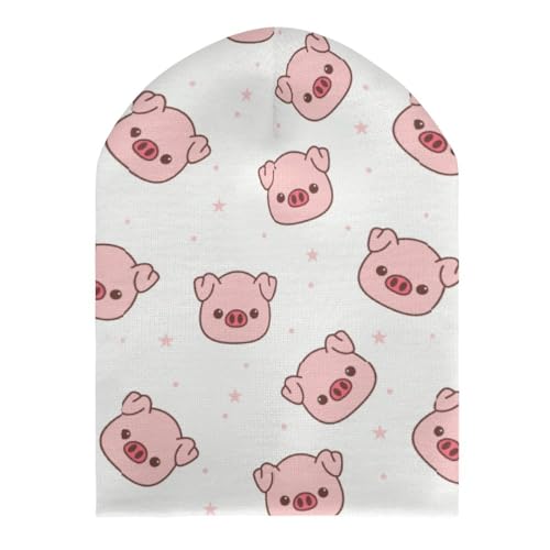 Cute Cartoon Pig Pattern Kids Beanie Hat for for Girls Boys Children Cap Winter Knitted Chemo Cancer Headwear Accessories Gifts Decoration Black3