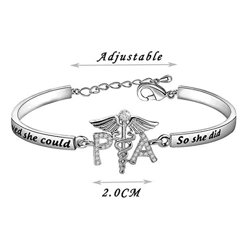 CHOORO Physician Assistant Graduation Gift Physicians Assistant Bracelet She Believed She Could So She Did Bracelet PA Student Gift2