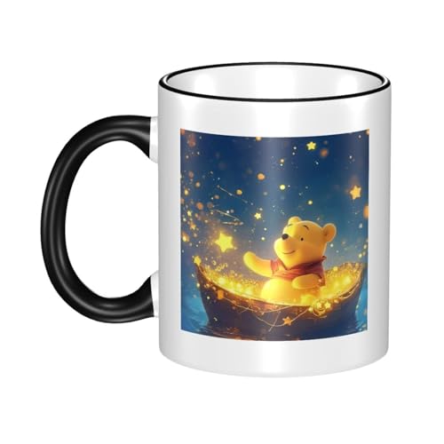 くまのプーさん マグカップ 保温・保冷 電子レンジ対応 コーヒーカップ 陶器 セラミック 耐高温 軽量 個性人気 誕生日プレゼント大容量 Black