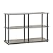 Furinno Turn-N-Tube 3-Tier Double Size Storage Display Rack, French Oak Grey/Black