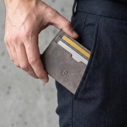 Image of Vaultskin MOORGATE Slim Card Holder - Minimalist Leather Wallet with RFID Blocking, Front Pocket Credit Card Case for Men & Women