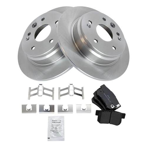 Image of TRQ Rear Brake Pad and Rotor Set Semi Metallic Rotors | For 1999-2003 Acura TL