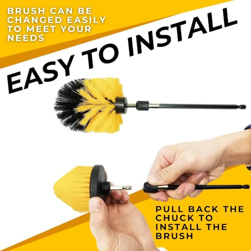 Drill Brush Attachment Set Pack of 10 | Easy Drill Attachment for Power scrubbing | Clean On Multi-Surface | House Hold Cleaning, Kitchen, Bathrooms, Carpets | Best Effortless Cleaning and Scrubbing - Image 3