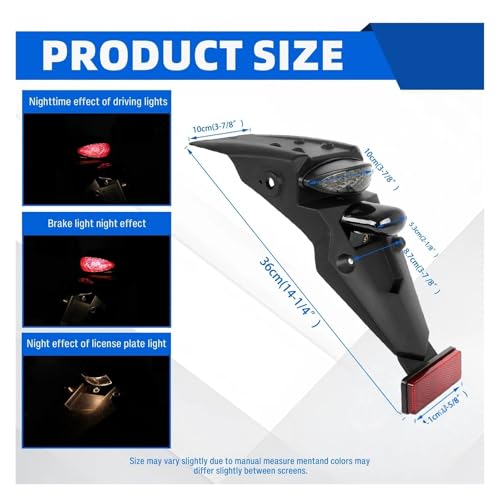 Guardabarros trasero universal para moto que repara luces de matrícula y freno rotas 12V 6