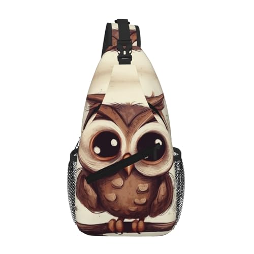 Bolso bandolera con diseño de búho para hombre y mujer miniatura 1
