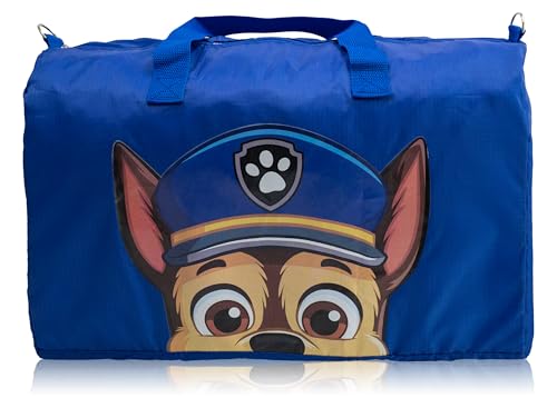 Paw Patrol Duffle Bag for Kids | Lightweight Foldable Travel Duffel with Shoulder Strap & Luggage Sleeve | Large Packable Paw Patrol Bag for Boys or Girls | 18 x 12 | Ages 3+