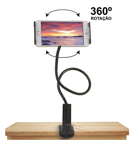 Suporte para Smartphone e Tablet Vivitar com rotação 360° e haste flexível para fixação em mesa – Pr