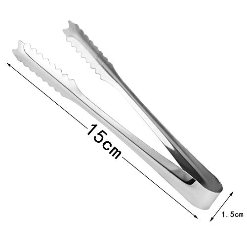 Twdrer 20 Pack 6 Inch Small Mini Stainless Steel Serving Tongs Appetizers Tongs,Sugar Tongs Ice Tongs for Tea,Coffee,Bar,Kitchen - Thumbnail 3