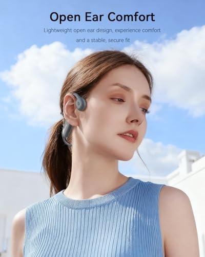 Image of SANOTO Bone Conduction Headphones Bluetooth Open Ear Headphones with Mic, Lightweight Bone Conduction Earbuds IPX5 Waterproof Sport Wireless Earphones for Running Cycling Workout | Lightweight Bone Conduction Earbuds IPX5 Waterproof Sport Wireless Earphones for Running Cycling Workout