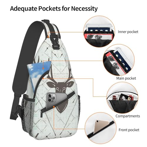 Sling Bag mochila cruzada impermeable negra unisex miniatura 4