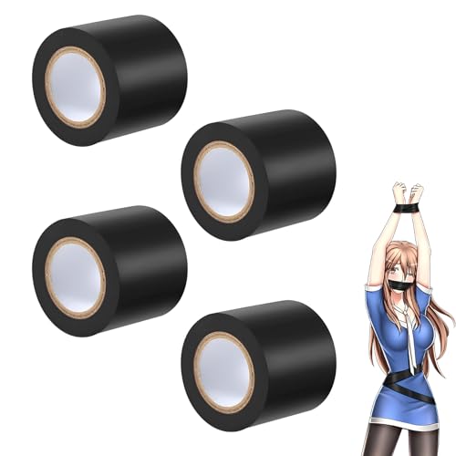 Qoosea Bondage Fesselband Wiederverwendbare Statische PVC-Fesseln für Paare 52.49ft Länge Ideal für Sinnliche Spiele und Bondage-Abenteuer(4 Packungen)