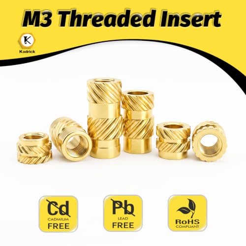 Image of KADRICK 300PCS M3 Heat Set Inserts Kit,M3*(3mm-10mm)*4.5mm with Insert Tip