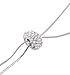 Tassel Pendant Lariat Y Necklace Long Snake Chain Necklaces with Adjustable Crystal Slider Ball (Silver)