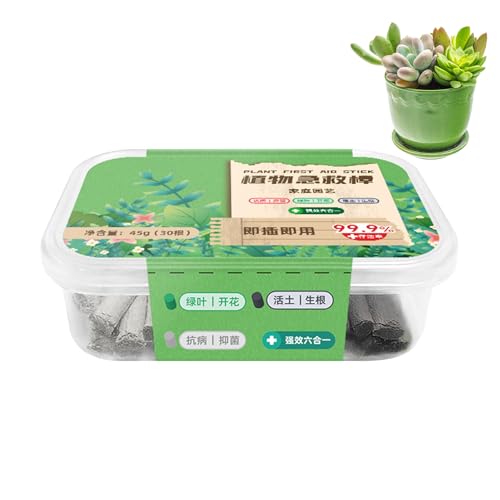 Pekoluta Spikes per alimenti vegetali, bastoncini fertilizzanti per piante da interno, Barra fertilizzante per piante da 30 pezzi per piante d'appartamento, Bastoncini fertilizzanti per piante,