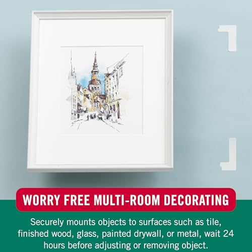 Image of VELCRO Brand Picture Hanging Strips | Variety Pack 4 Sets Strips and 8 Sets Corner Shapes | Damage Free Wall Hangers | Removable Decorate Without Damaging Your Walls